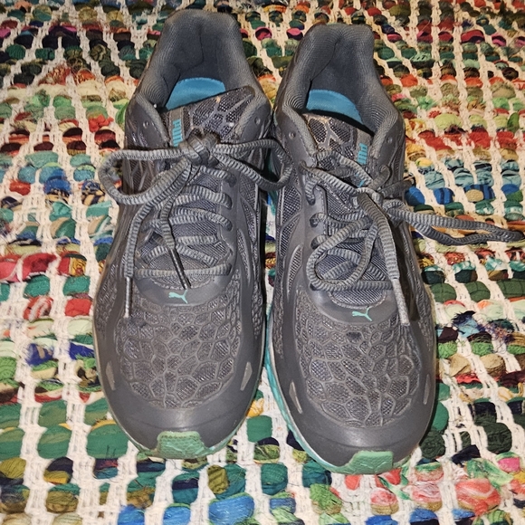 Puma Bioweb Elite Gray Turquoise Blue Ortholite Running Tennis Sneaker Shoes 8.5 - Picture 2 of 13